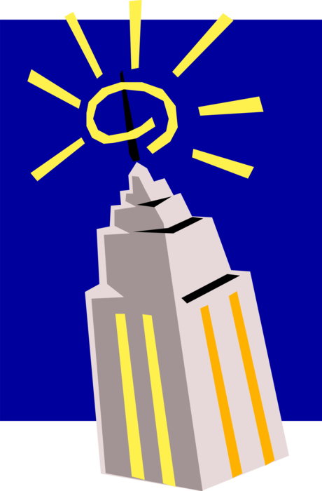Vector Illustration of Skyscraper Office Tower Building Symbol