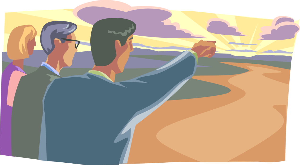 Vector Illustration of Seeing Beyond the Horizon to New Tomorrow