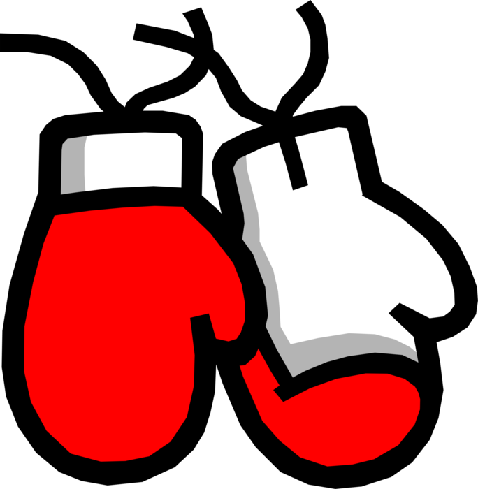 Vector Illustration of Prize Fighting Boxing Glove Cushioned Glove Worn By Boxers and Fighters
