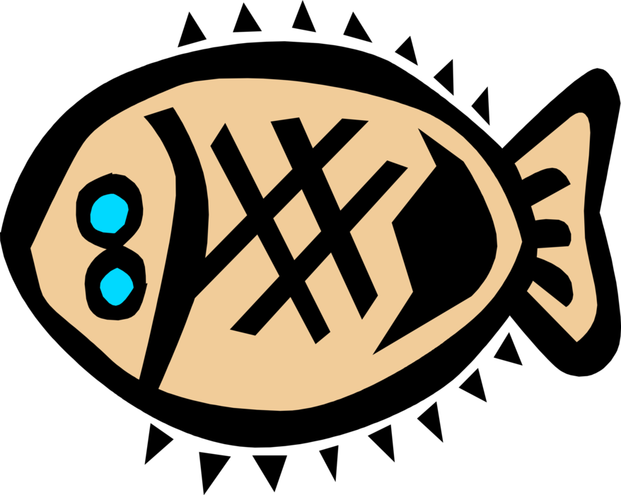Vector Illustration of Aquatic Marine Fish Symbol