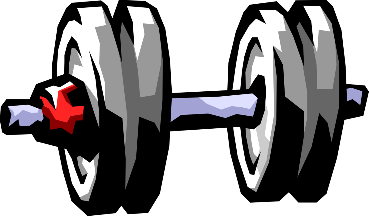 Vector Illustration of Weightlifting Dumbbell Weights Free Weight Equipment used in Weight Training