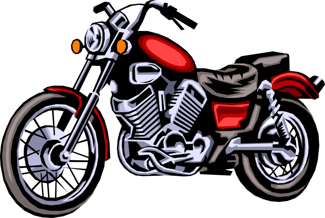 Vector Illustration of Motorcycle or Motorbike Motor Vehicle