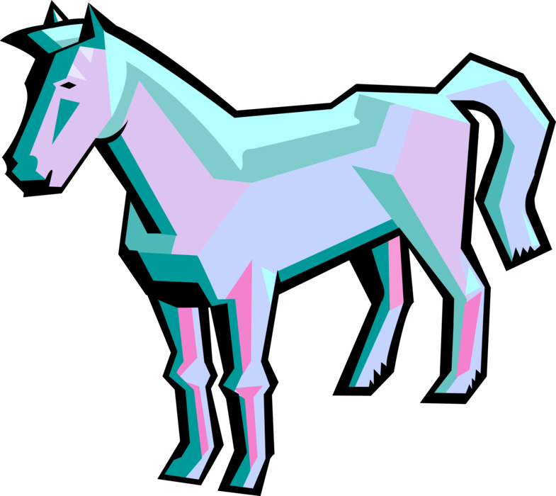 Vector Illustration of Quadruped Equine Horse