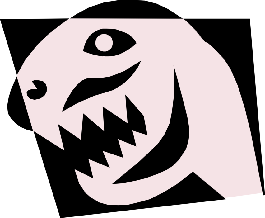 Vector Illustration of Fearsome Looking Dinosaur Head