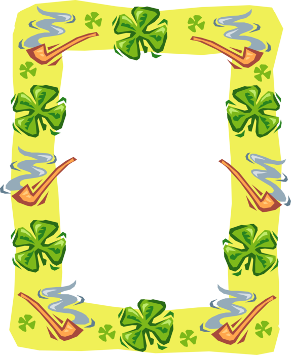 Vector Illustration of Lucky Shamrocks Frame Border for St. Patrick's Day