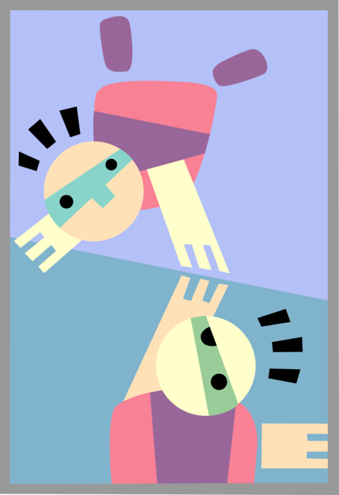 Vector Illustration of Teamwork Helping Hands