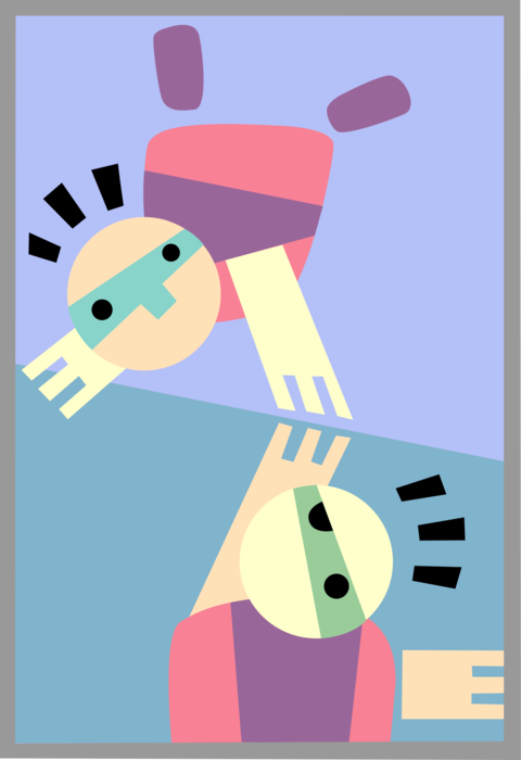 Vector Illustration of Teamwork Helping Hands