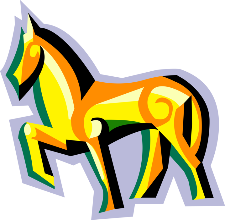 Vector Illustration of Quadruped Equine Horse