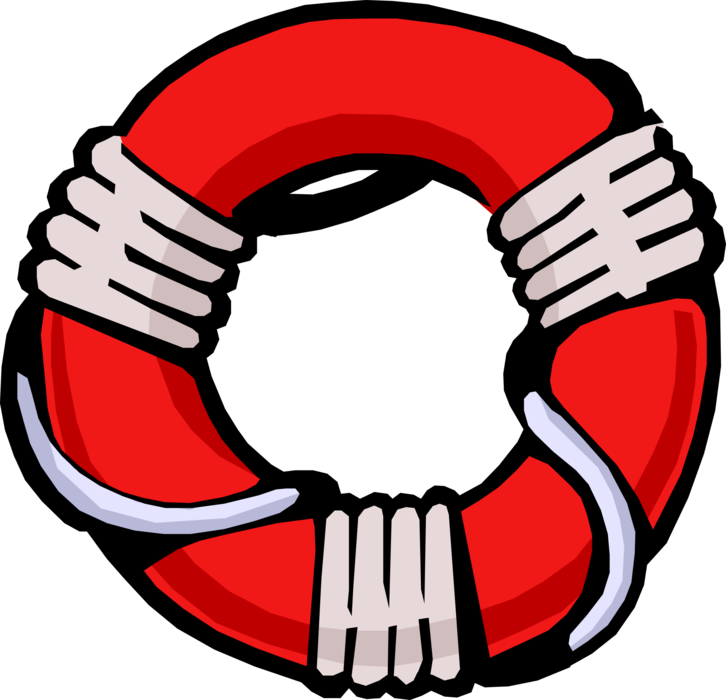 Vector Illustration of Lifebuoy Ring Lifesaver Life Saving Floating Buoy Provides Buoyancy and Prevents Drowning