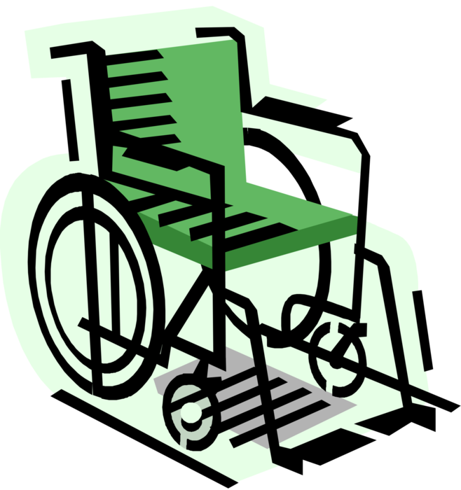 Vector Illustration of Wheelchair Mobility Device used by Injured or Disabled People