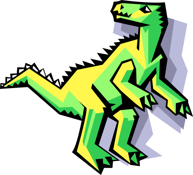 Vector Illustration of Prehistoric Dinosaur Tyrannosaurus Rex from Jurassic and Cretaceous Periods