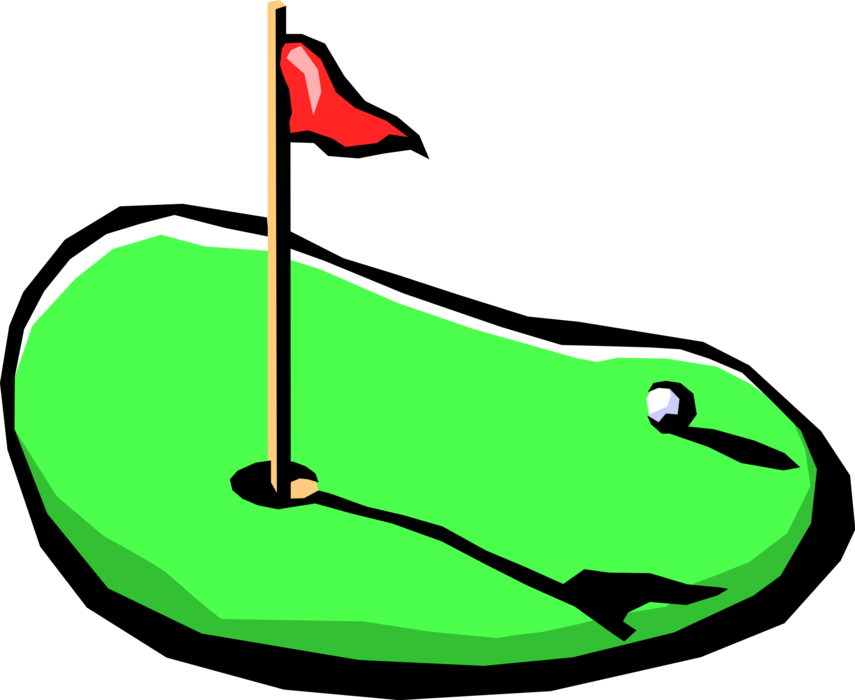 Vector Illustration of Sport of Golf Putting Green