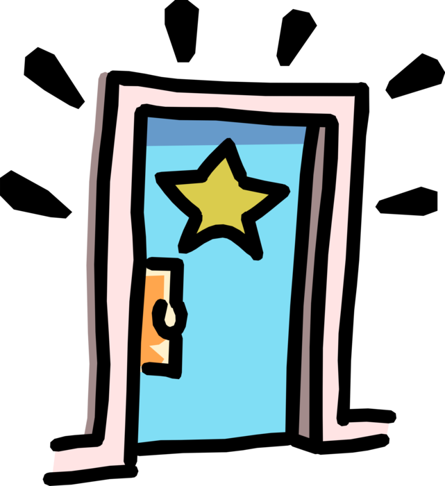 Vector Illustration of Celebrity Star's Dressing Room Door