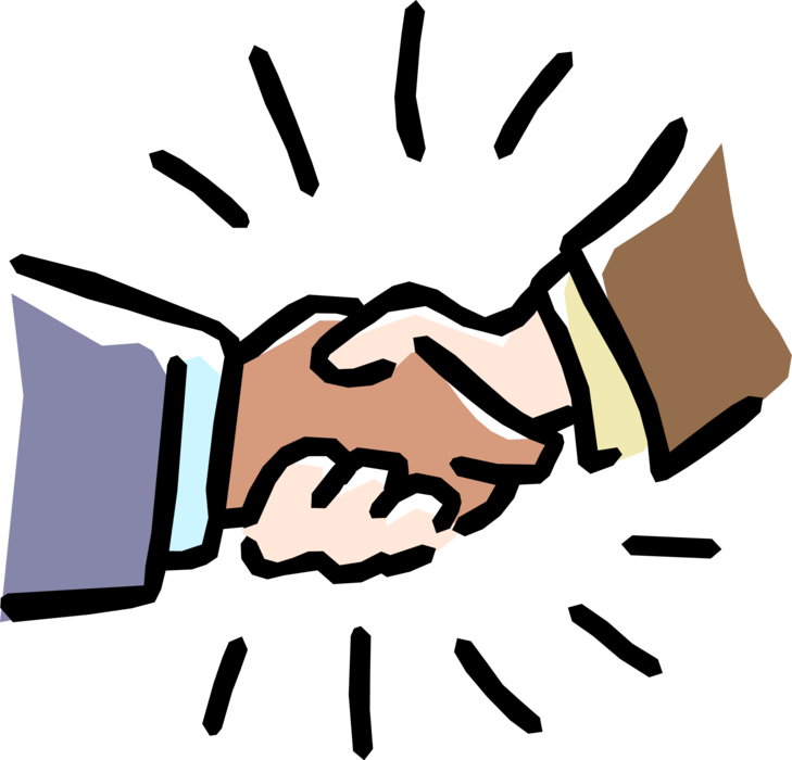 Vector Illustration of Businessmen Shake Hands in Introduction Greeting or Agreement Handshake