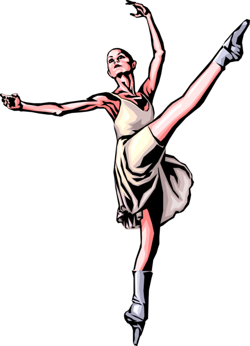 Vector Illustration of Ballerina Dancer Performs in Ballet Performance
