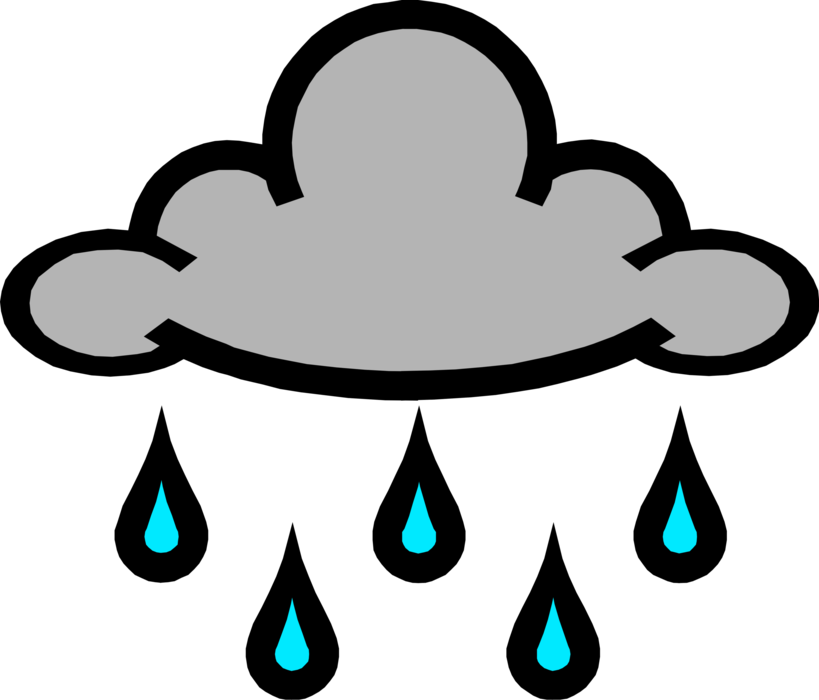 Vector Illustration of Weather Forecast Rain Clouds