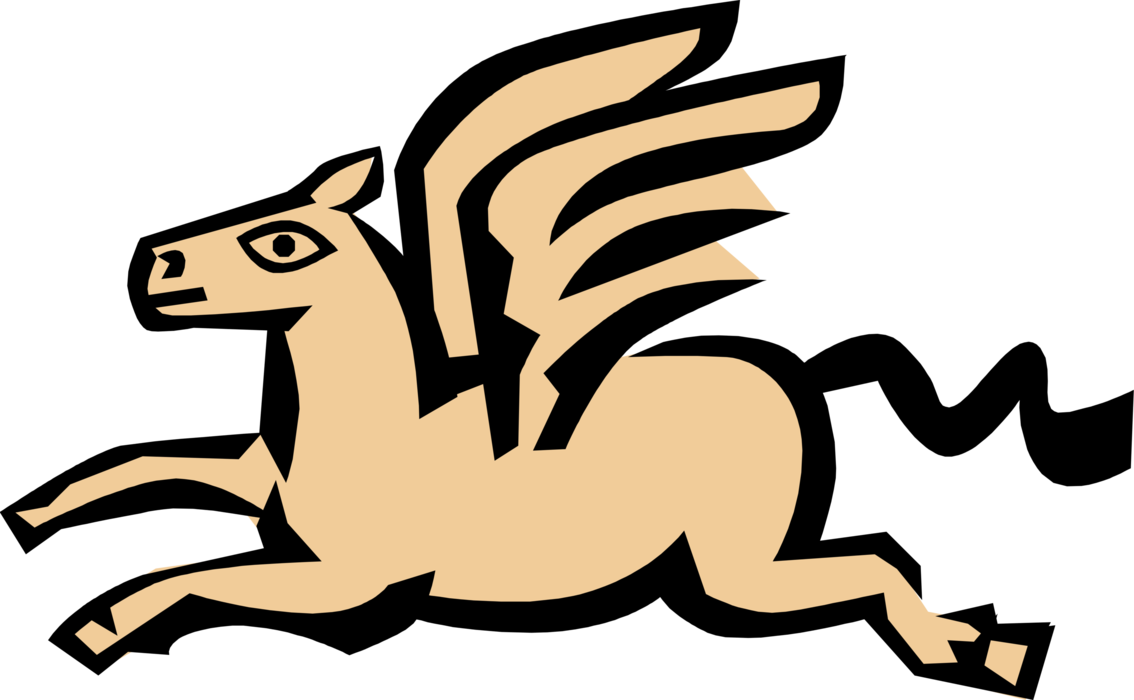 Vector Illustration of Pegasus Winged Divine Stallion Horse from Greek Mythology