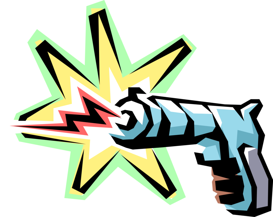 Vector Illustration of Child's Toy Laser Gun Weapon