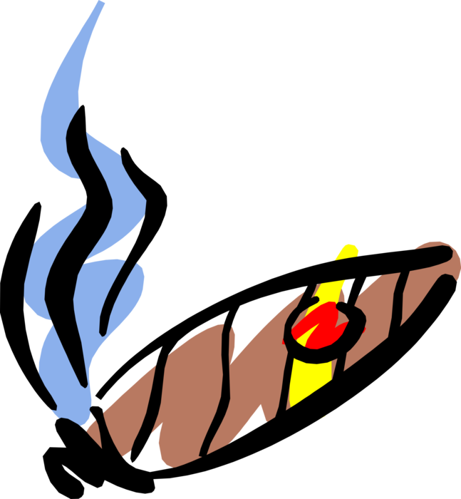 Vector Illustration of Smoker's Tobacco Cuban Cigar