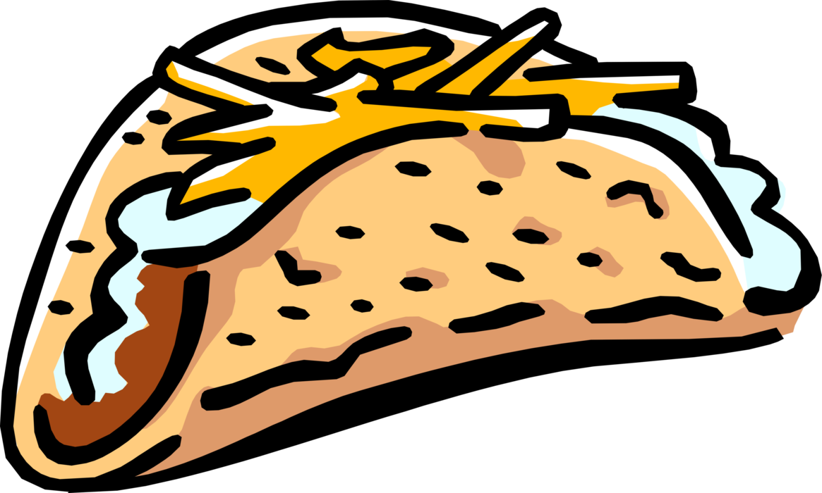 Vector Illustration of Mexican Cusine Tortilla Taco