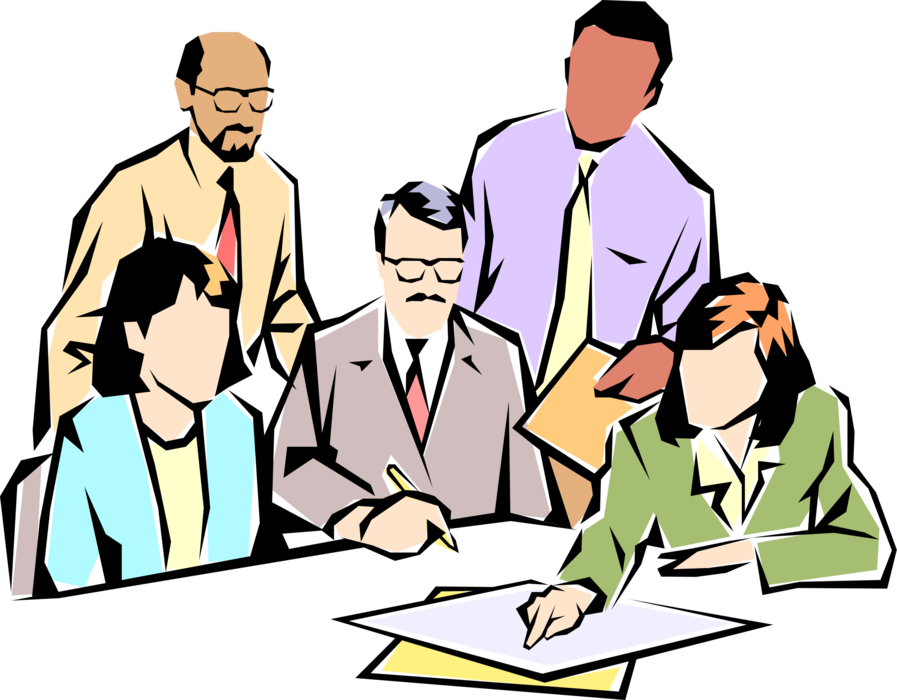 Vector Illustration of Boardroom Meeting Consensus and Agreement