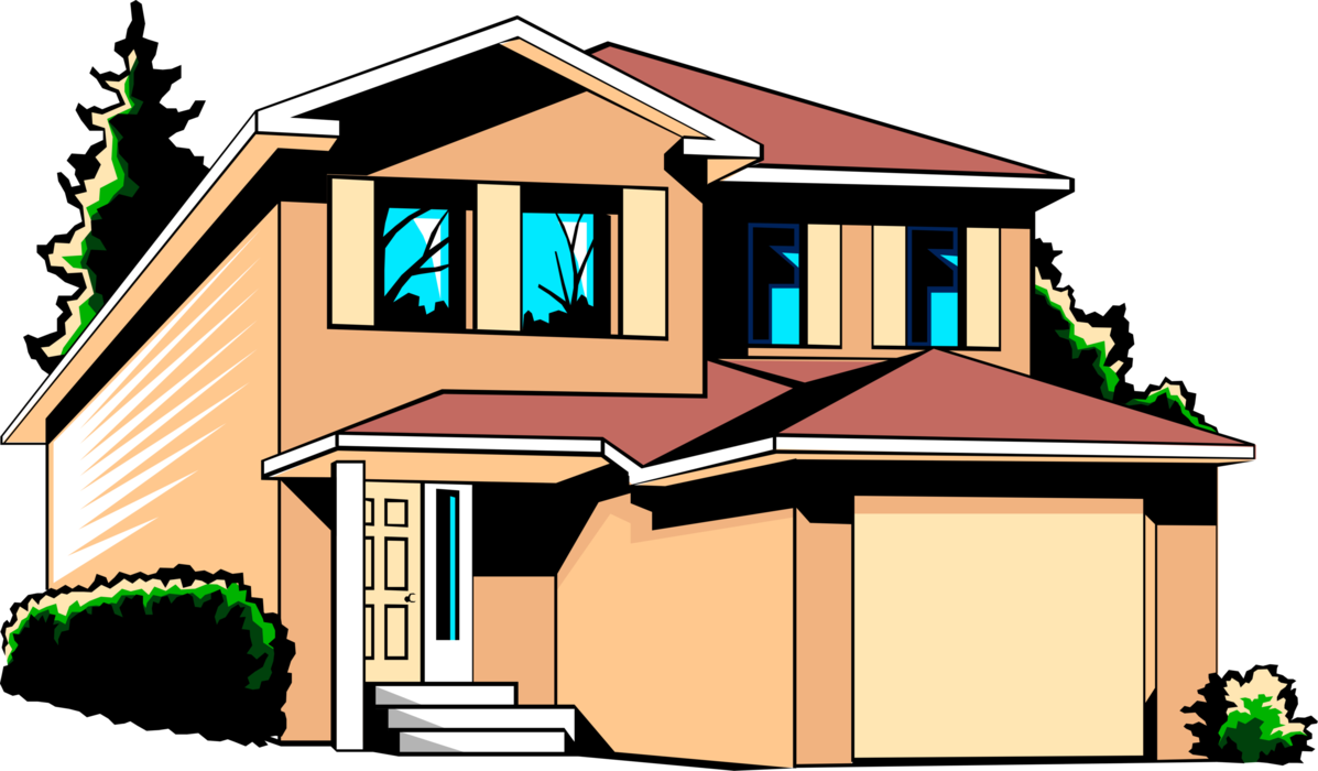 Vector Illustration of Residence House Family Home Symbol