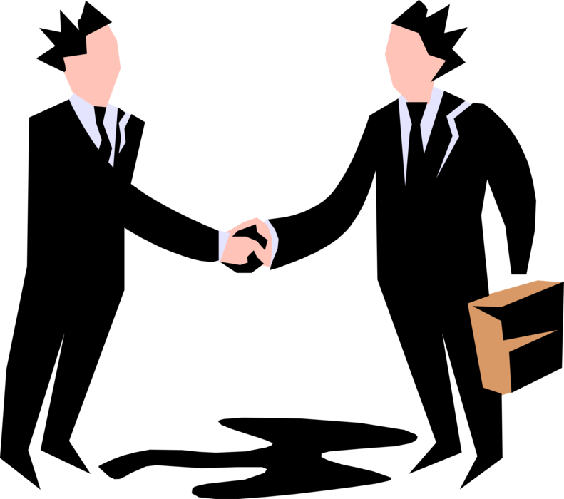 Vector Illustration of Businessman Sales Executive Shakes Hands with Business Client
