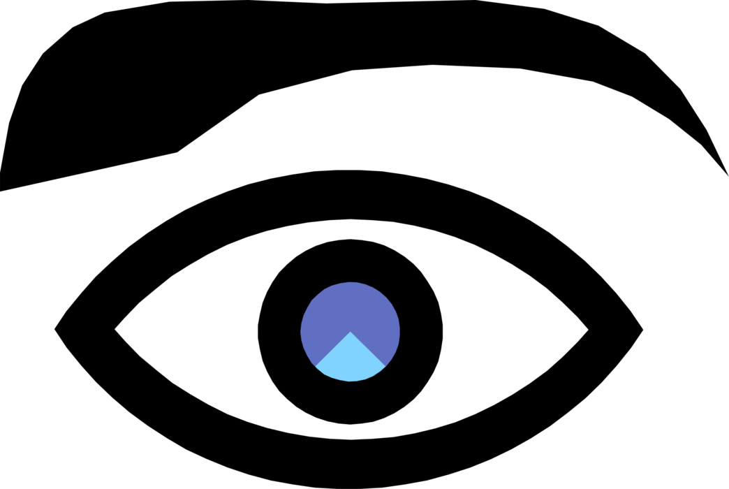 Vector Illustration of Human Eye Provides Sight