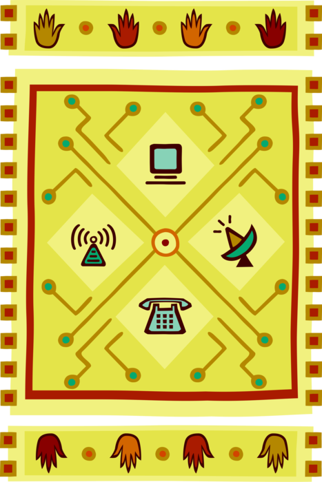 Vector Illustration of Southwestern Computer Communication Symbols