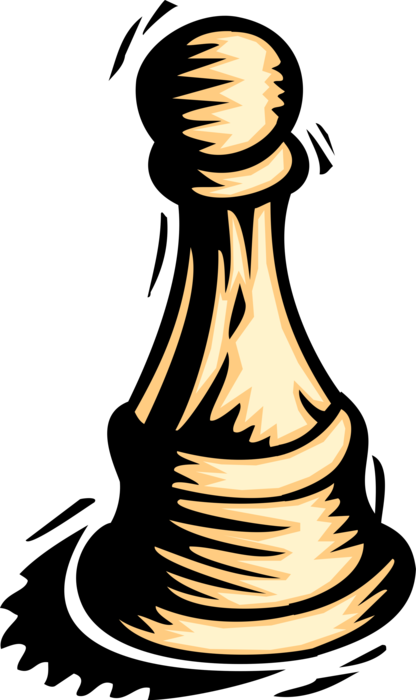 Vector Illustration of Pawn Weakest, Most Numerous Piece in Game of Chess 