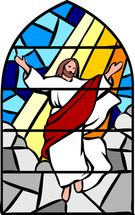 Vector Illustration of Jesus Christ Ascension Into Heaven on Easter