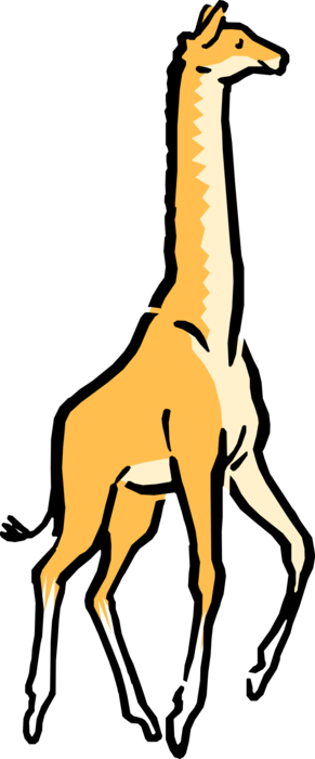 Vector Illustration of Cartoon African Giraffe