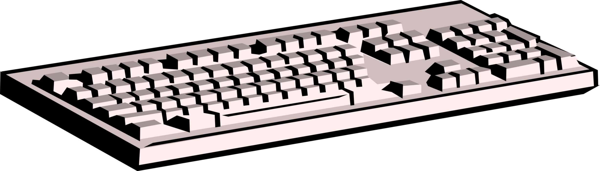 Vector Illustration of Computer Keyboard Typewriter-Style for Input of Alphanumeric Data