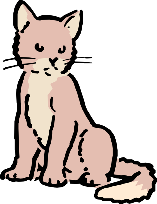 Vector Illustration of Cartoon Family Pet Small Domesticated Carnivore Kitten Cat