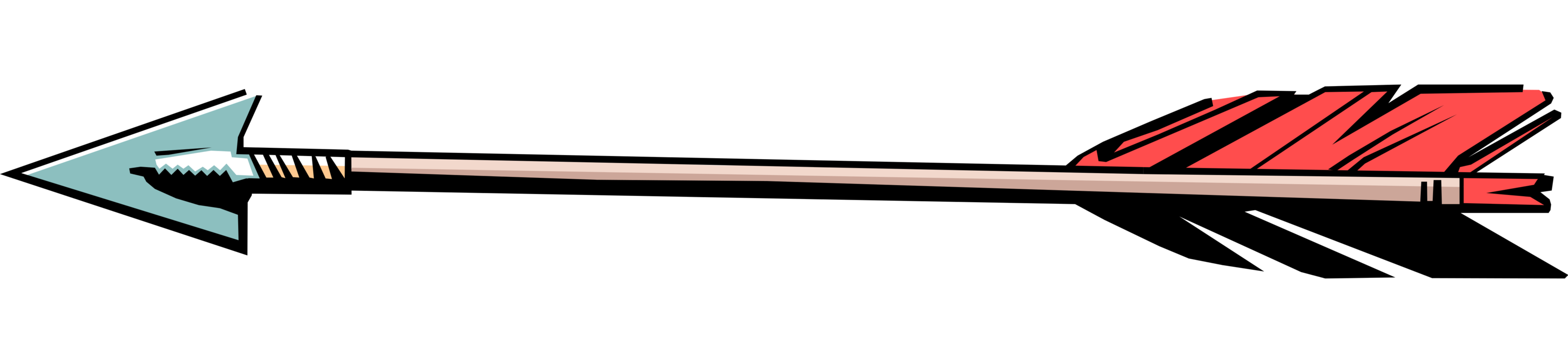 Vector Illustration of Archery Marksmanship Feathered Arrow Shaft