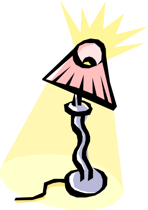 Vector Illustration of Electric Light Fixture Lamp as Illumination Source