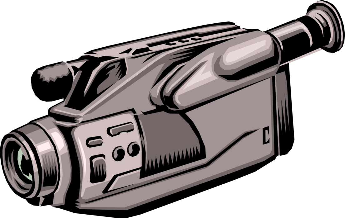 Vector Illustration of Videocamera Camcorder Video Camera Photographic Equipment