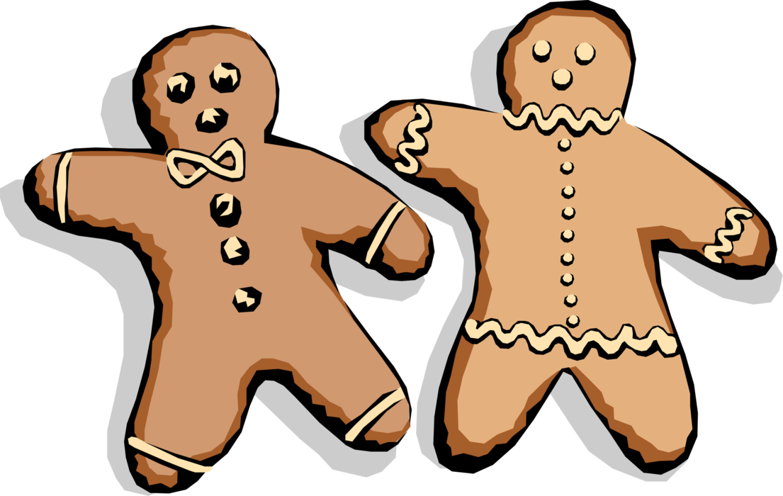 Vector Illustration of Baked Goods Gingerbread Man Cookie Biscuit