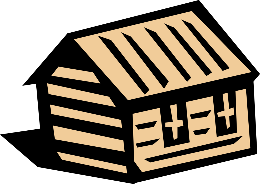Vector Illustration of Log House Symbol