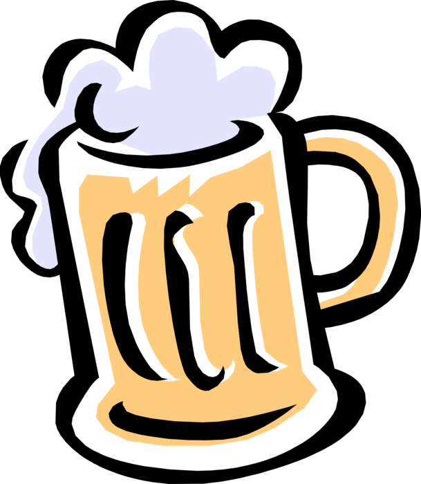 Vector Illustration of Mug of Beer Fermented Malt Barley Alcohol Beverage