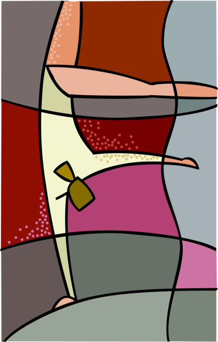 Vector Illustration of Gymnast in Choreographed Floor Exercise During Gymnastics Competition