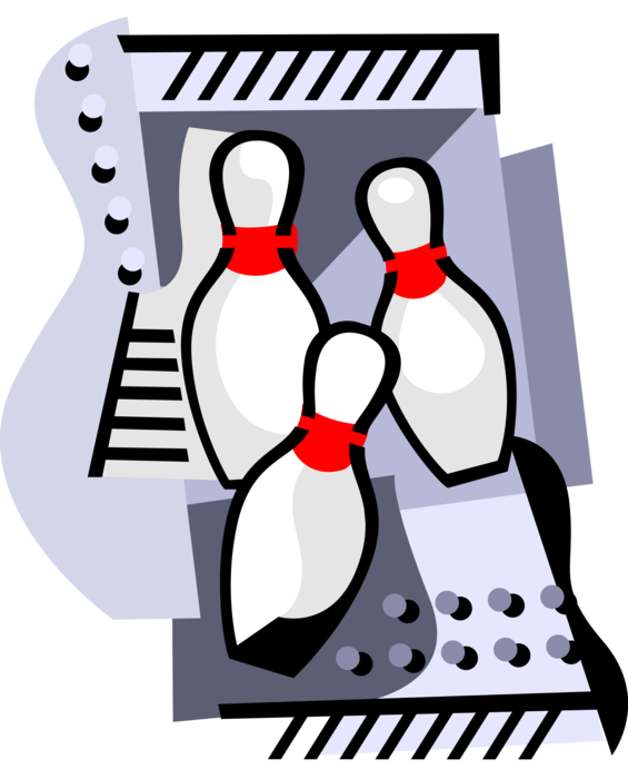 Vector Illustration of Sports Equipment Bowling Pins
