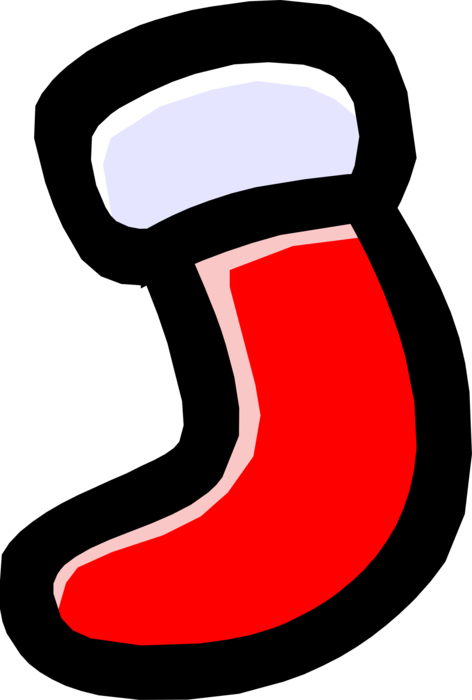 Vector Illustration of Festive Season Christmas Stocking Empty Sock