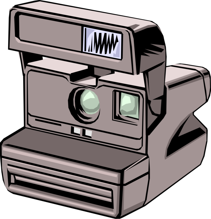 Vector Illustration of Instant Polaroid Photography Camera