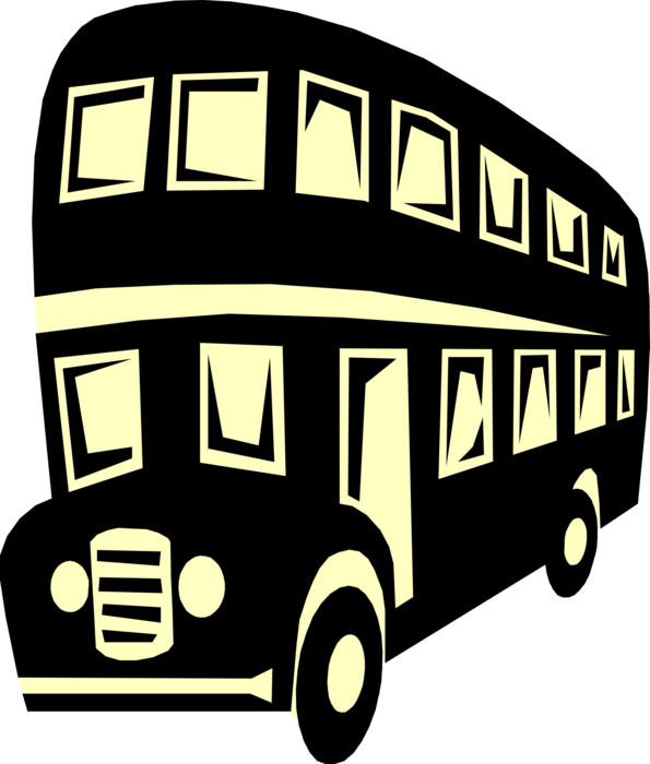 Vector Illustration of Double-Decker Public Transport Passenger Bus used in United Kingdom