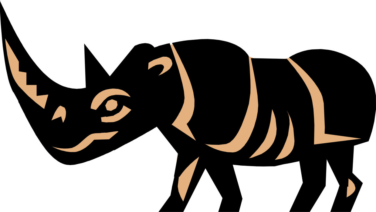 Vector Illustration of African Rhinoceros