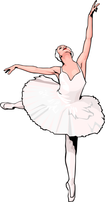 Vector Illustration of Ballerina Dancer Performs in Ballet Performance
