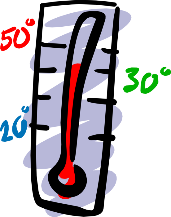 Vector Illustration of Celsius Thermometer with Heat Rising from Climate Change