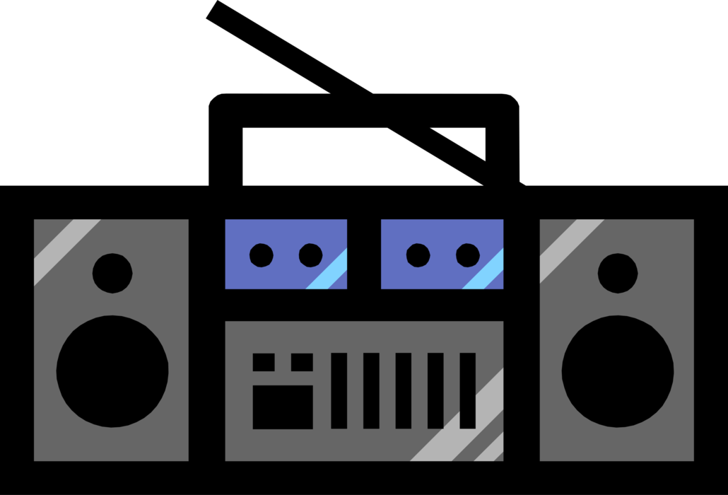 Vector Illustration of Home Audio Entertainment Stereo System