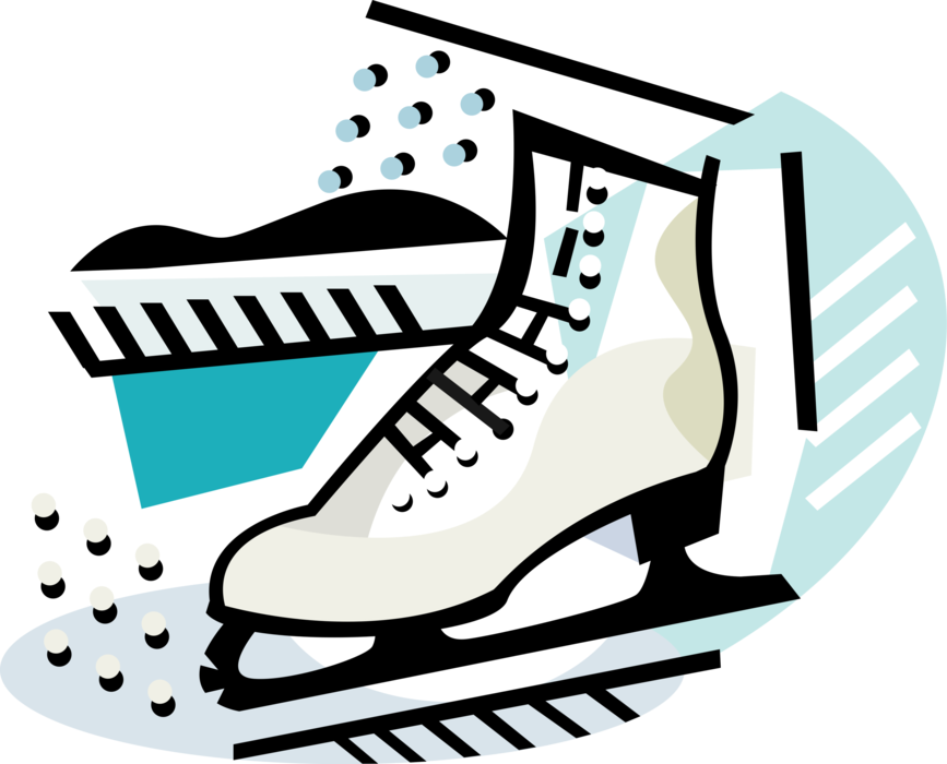 Vector Illustration of Sport of Figure Skating Ice Skate